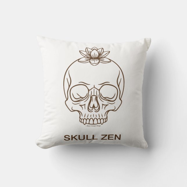 Cojín Decorativo Zen de cráneo (Anverso)