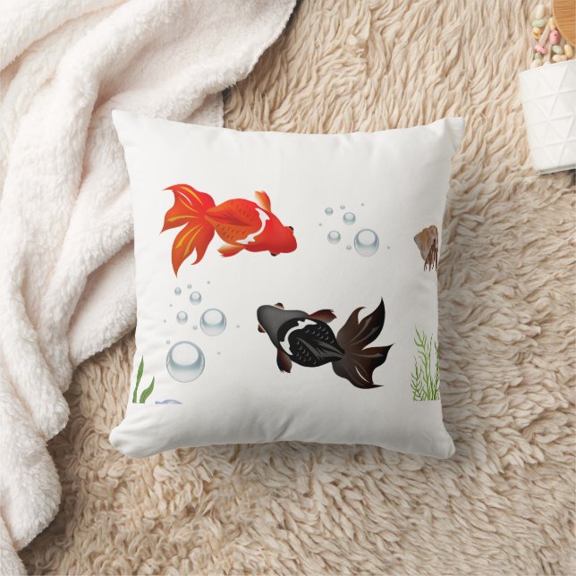 Cojín Decorativo Zen Koi Fish Pond Pillow | Japanese Garden Aesthet (Manta)