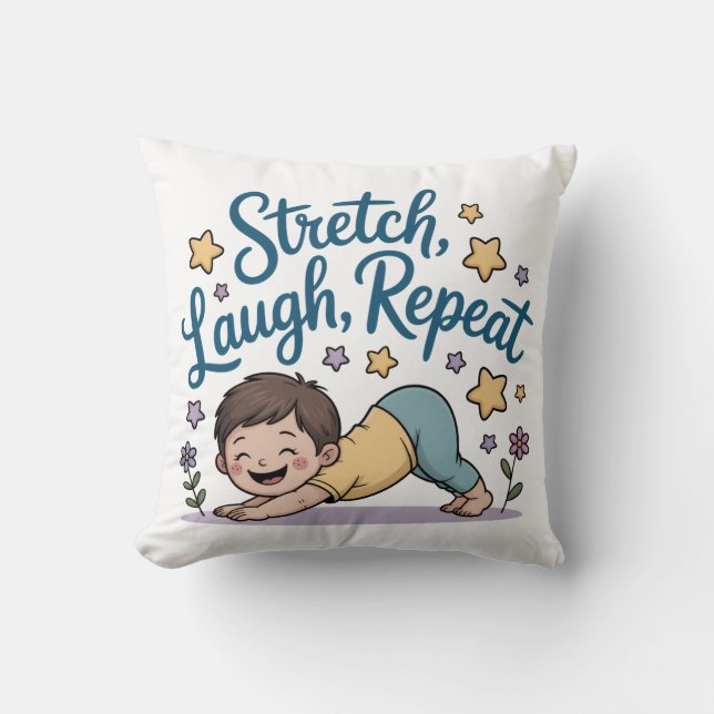 Cojín Decorativo Zen Stretch laugh repeat yoga lover (Anverso)
