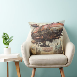 Cojín Decorativo Zepelín antiguo de cobre y latón aerostato