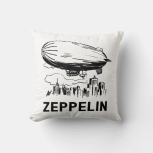 Cojín Decorativo Zepelín Retro Vintage - Boceto de Dirigible