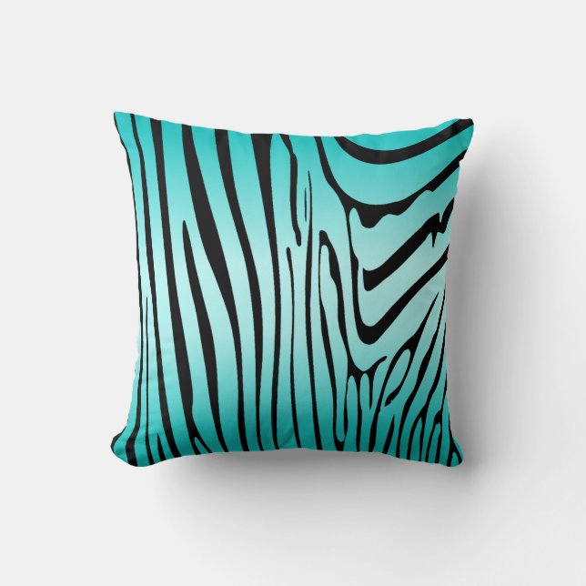 Cojín Decorativo Zesty Zebra Cyan (Anverso)