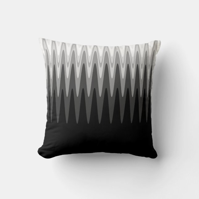 Cojín Decorativo Zig Zag Black Gray Gray Pattern (Anverso)