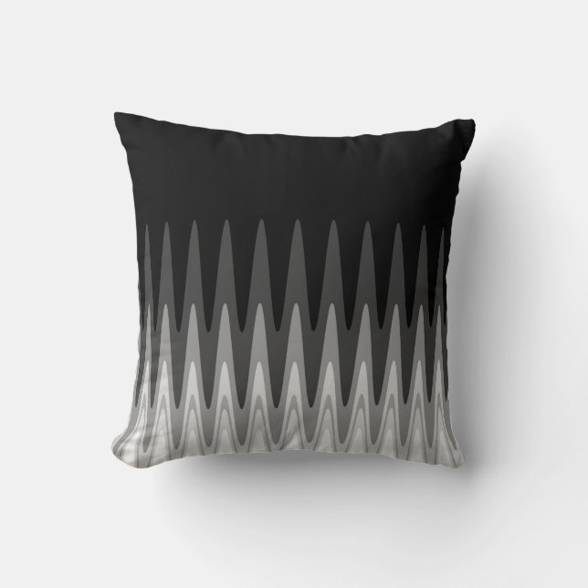 Cojín Decorativo Zig Zag Black Gray Pattern (Anverso)