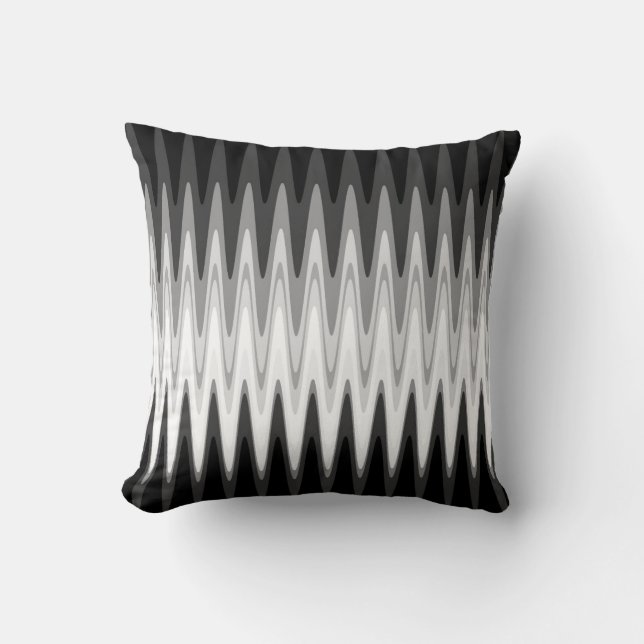 Cojín Decorativo Zig Zag Black Gray Pattern (Anverso)