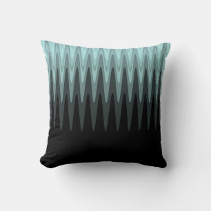 Cojín Decorativo Zig Zag Black Verde azulada Grey Pattern