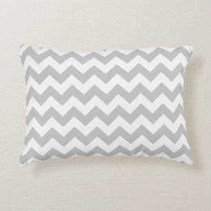 Cojín Decorativo Zig Zag Chevron Gris