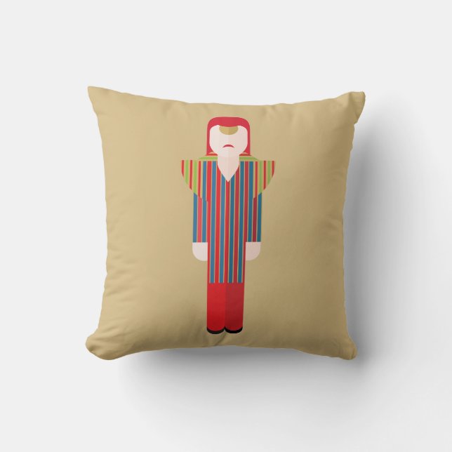 Cojín Decorativo Ziggy – Retro Glam Rock Throw Pillow (Anverso)