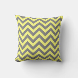Cojín Decorativo Zigzag amarillo y gris