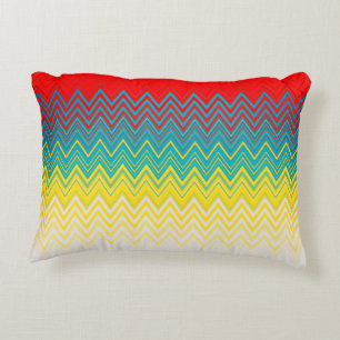 Cojín Decorativo Zigzag blanco amarillo rojo