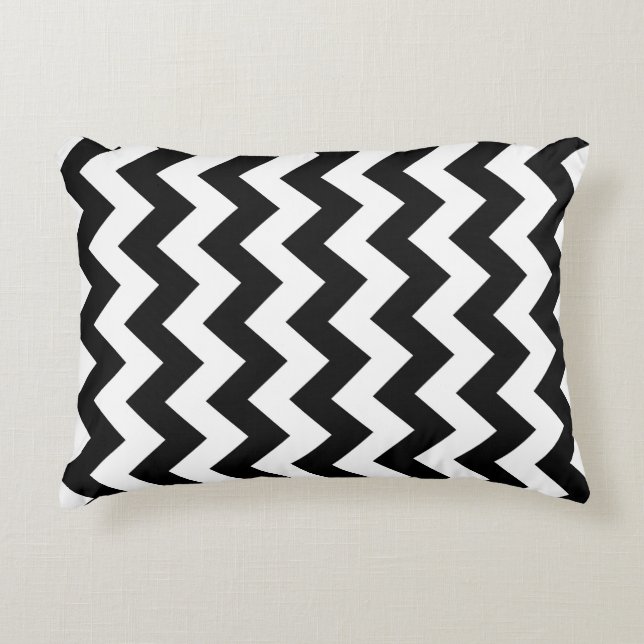 Cojín Decorativo Zigzag blanco y negro (Anverso)