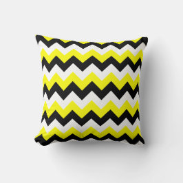 Cojín Decorativo Zigzag blanco y negro amarillo