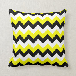 Cojín Decorativo Zigzag blanco y negro amarillo