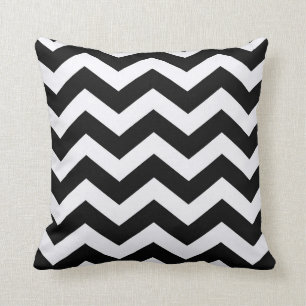 Cojín Decorativo Zigzag blanco y negro clásico
