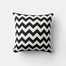 Cojín Decorativo Zigzag blanco y negro de Chevron