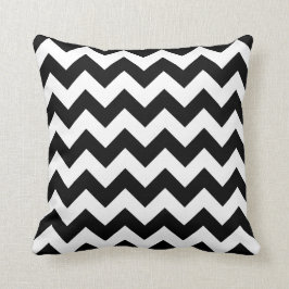 Cojín Decorativo Zigzag blanco y negro de Chevron