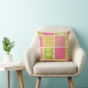Cojín Decorativo Zigzag, Chevron, Polka Dots, Gingham, Patchwork