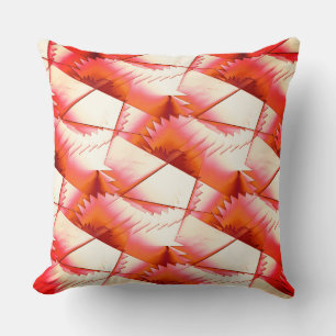 Cojín Decorativo Zigzag de coral vivo o sierras digitales, bajo el