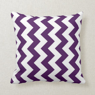 Cojín Decorativo Zigzag púrpura y blanco