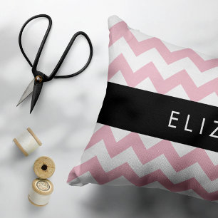 Cojín Decorativo Zigzag Rosado, Chevron Rosa, Patrón De Ondas, Su N