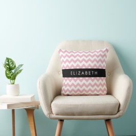 Cojín Decorativo Zigzag Rosado, Chevron Rosa, Patrón De Ondas, Su N