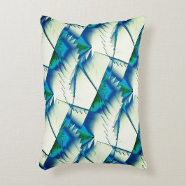 Cojín Decorativo Zigzag verde o sierras en un cian intenso al azul 