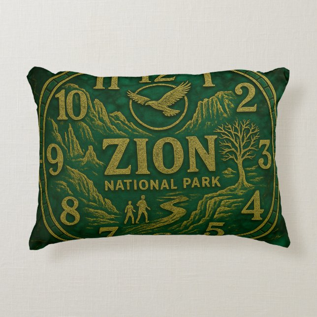Cojín Decorativo Zion National Park Canyon Hiking and Eagle Art (Anverso)