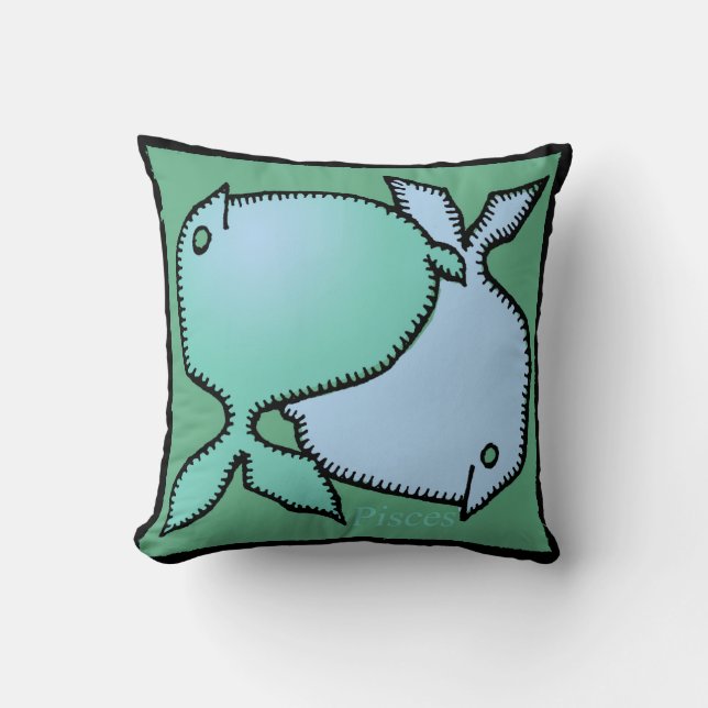 Cojín Decorativo Zodiac Rótulos Pisces Pillow Cumpleaños (Anverso)