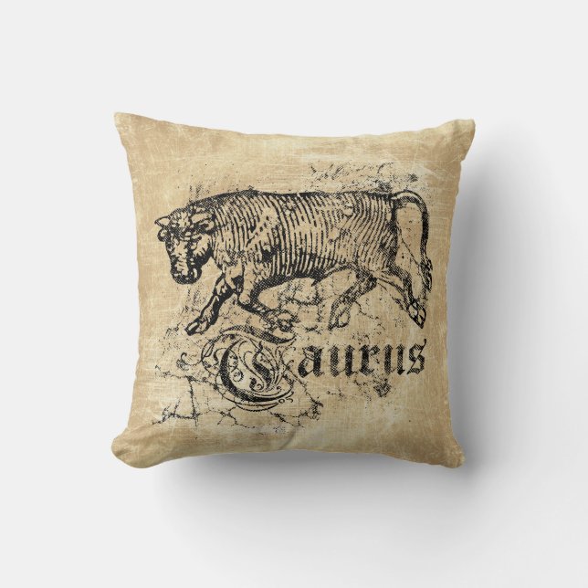 Cojín Decorativo Zodiac Tauro vintage (Anverso)