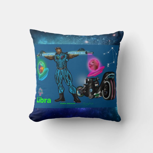 Cojín decorativo Zodiac Universe-Libra (Anverso)