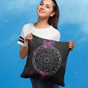 Cojín decorativo zodiaco Cielo nocturno con nebu