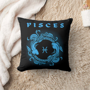 Cojín Decorativo Zodíaco Oscuro - Piscis   Arte de Astrología Medie
