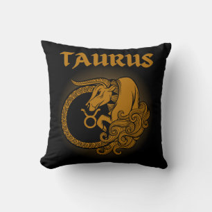 Cojín Decorativo Zodíaco Oscuro - Tauro Arte de Astrología Mediev