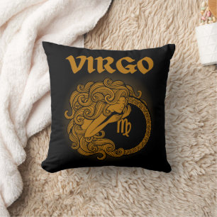 Cojín Decorativo Zodíaco Oscuro - Virgo Arte de Astrología Mediev