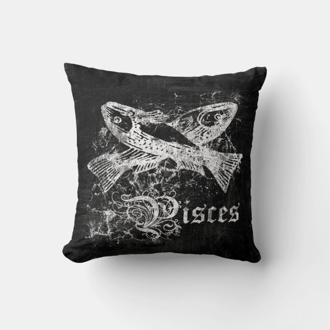 Cojín Decorativo Zodiaco Piscis Vintage (Anverso)