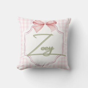 Cojín Decorativo Zoey Baby Nursery personalizado Bow&Gingham