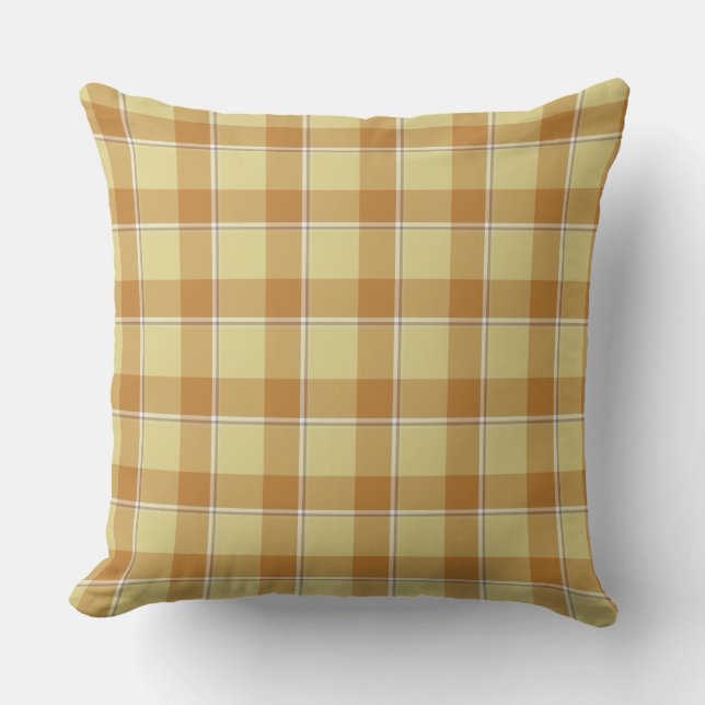 Cojín Decorativo Zombie and Copper Plaid Tan Beige (Anverso)