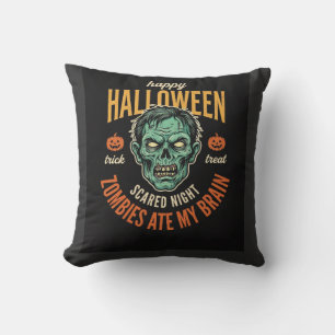 Cojín Decorativo Zombies de Halloween se comieron mi cerebro
