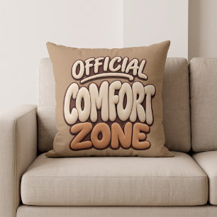 Cojín Decorativo Zona de confort oficial divertida