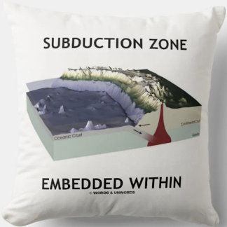 Cojín Decorativo Zona de la subducción encajada dentro (humor de la