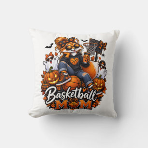 Cojín Decorativo Zorra de mamá de baloncesto de Halloween: mamá de