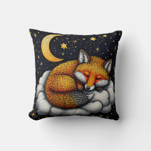 Cojín Decorativo Zorro acurrucado y durmiendo