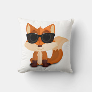 Cojín Decorativo Zorro de dibujos animados genial con gafas de sol 