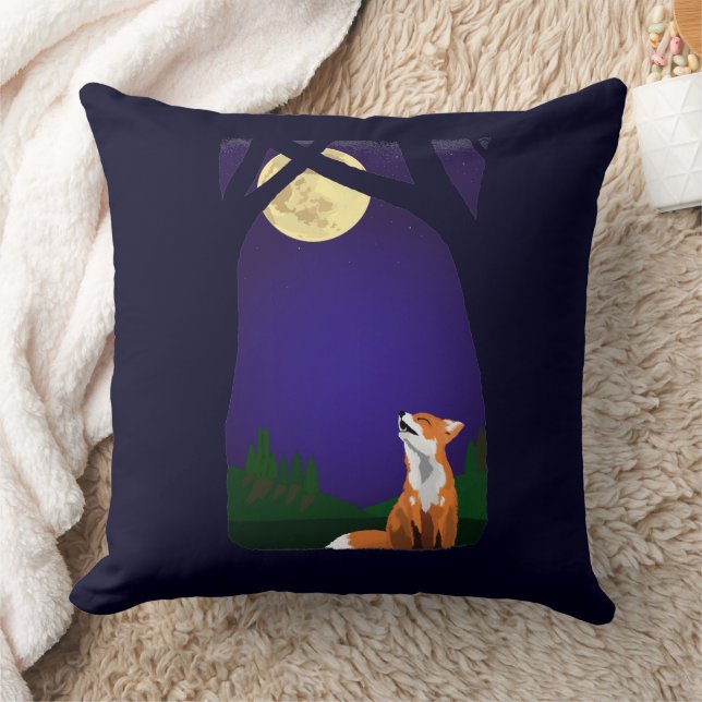 Cojín Decorativo Zorro de luna llena (Manta)