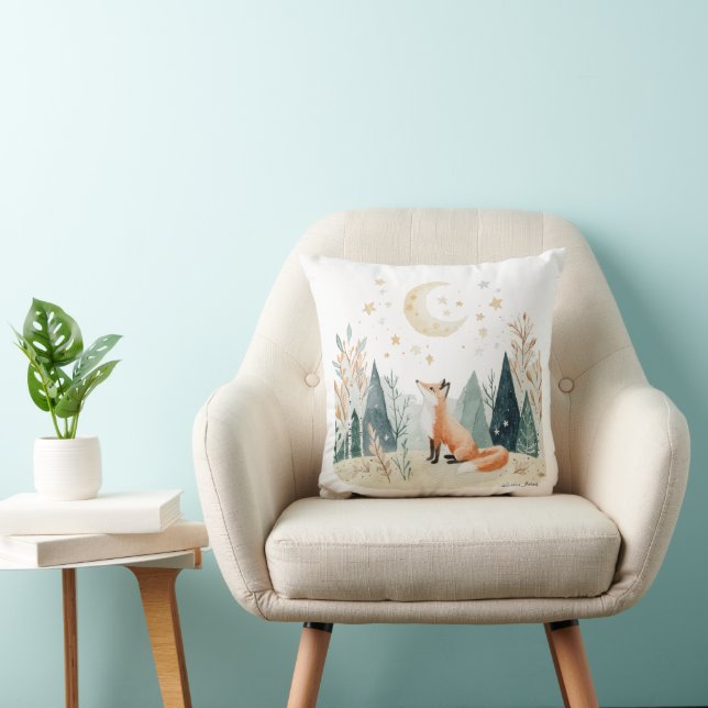 Cojín Decorativo Zorro del Bosque Estrellado (Silla)