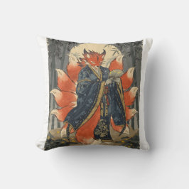 Cojín Decorativo Zorro Kitsune de Nueve Colas | Arte de Mitología J