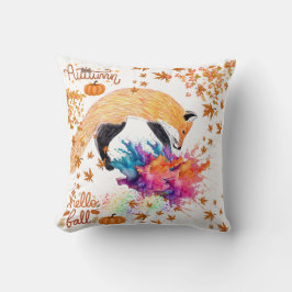 Cojín Decorativo Zorro otoñal colorido