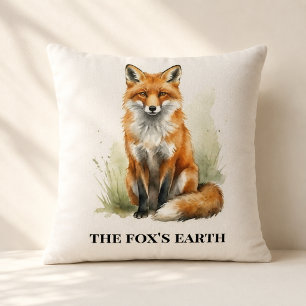 Cojín Decorativo Zorro personalizado del bosque Northwoods acogedor
