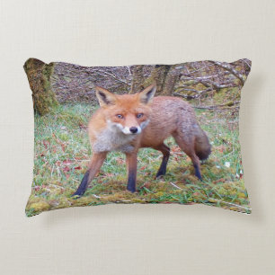 Cojín Decorativo Zorro Rojo Lindo Personalizable Fauna Silvestre de