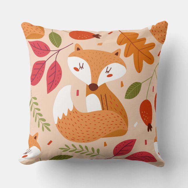 Cojín Decorativo Zorros populares modernos (Anverso)